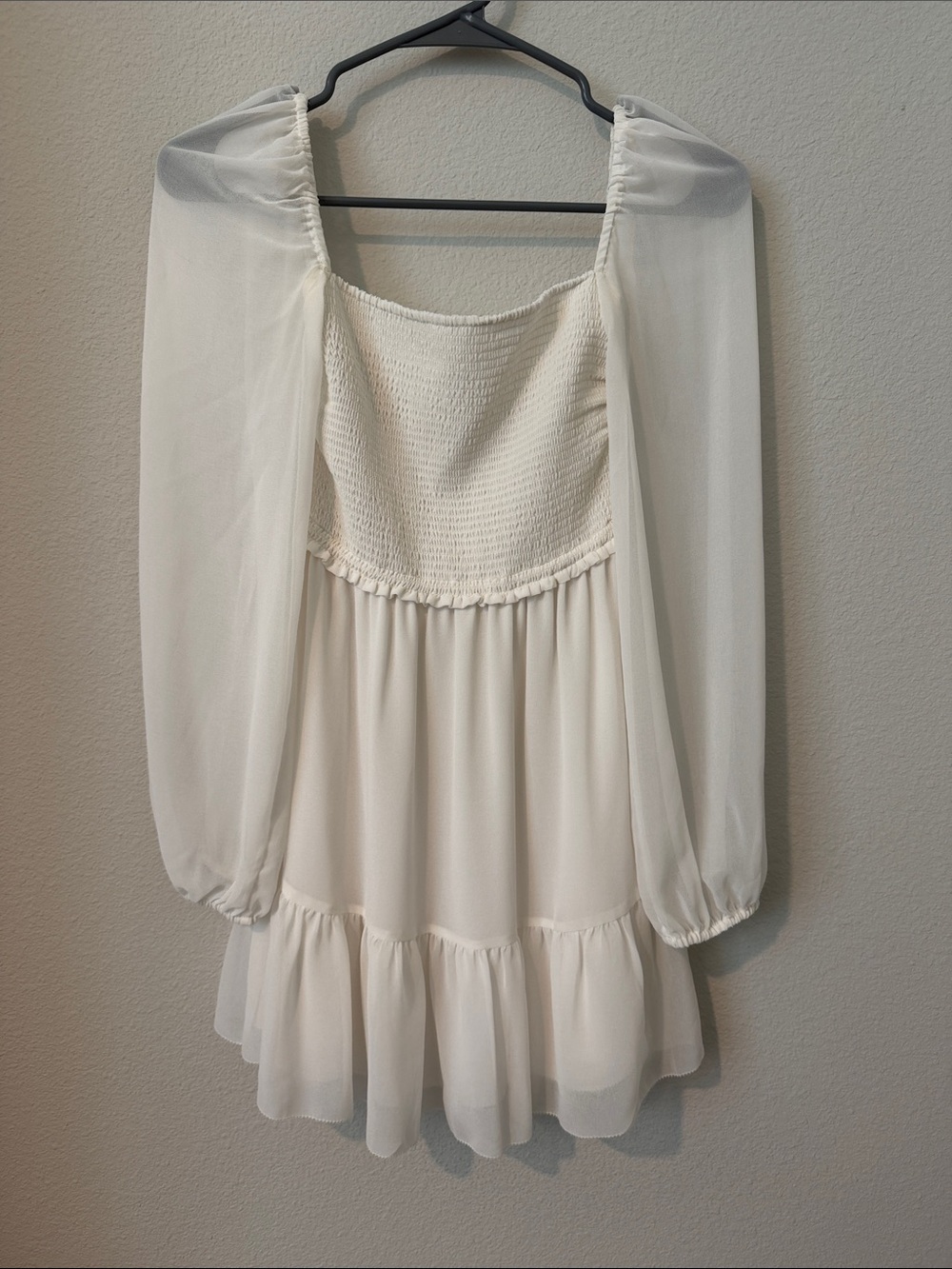ARITZIA Wilfred Cream Smocked Bodice Dress 2XS